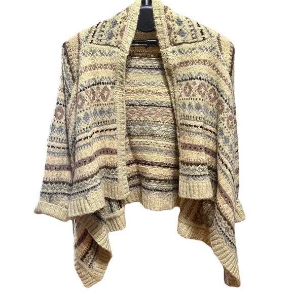 Anthro Sleeping On Snow Cardigan M Fair isle Knit Cottage Grandmacore Waterfall - Picture 2 of 16